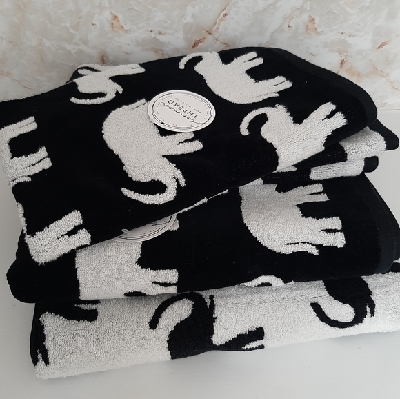 Common Thread Decorative Elephant Bath Towel Hand Towel Set - Picture 10 of 15